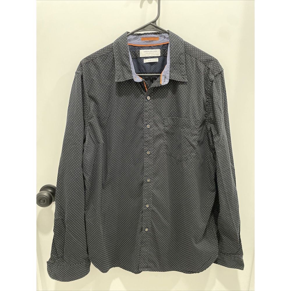 Denim & Flower Men's Slim Fit Button Down Long‎ Sleeve Shirt XL